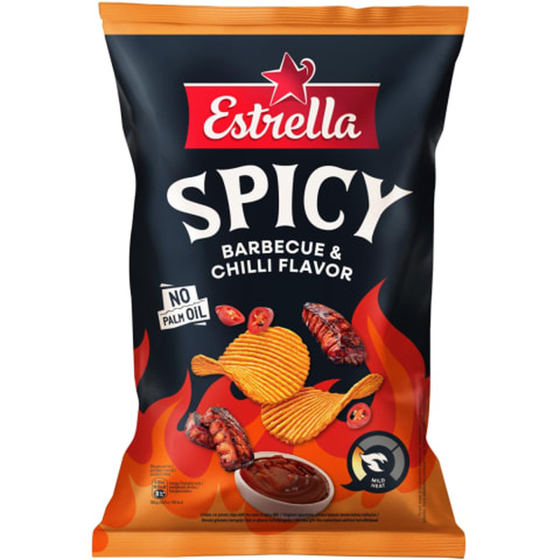 Kartulikrõpsud Spicy BBQ- ja tšillimaitselised, ESTRELLA, 150 g