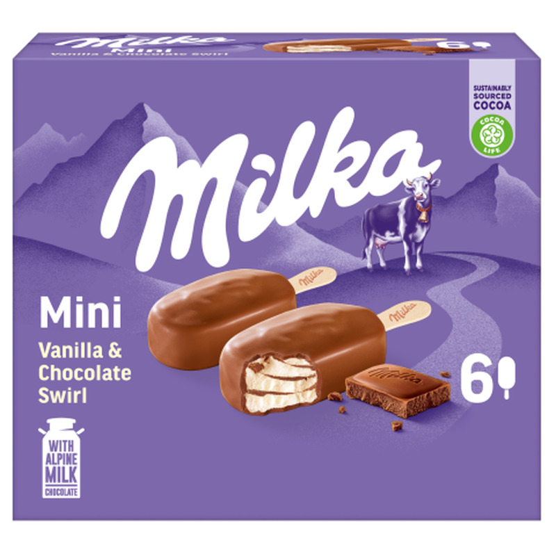 Pulgajäätis Milka Mini Stick 6x50ml