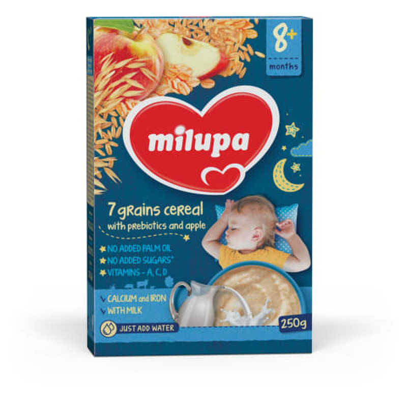 7-viljapuder Milupa õunte ja prebiootikumidega 8k+ 250g