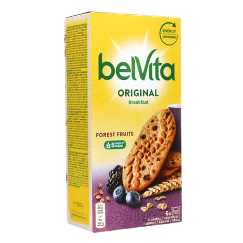 Täisteraküpsised metsamarjatükkidega Belvita 300g