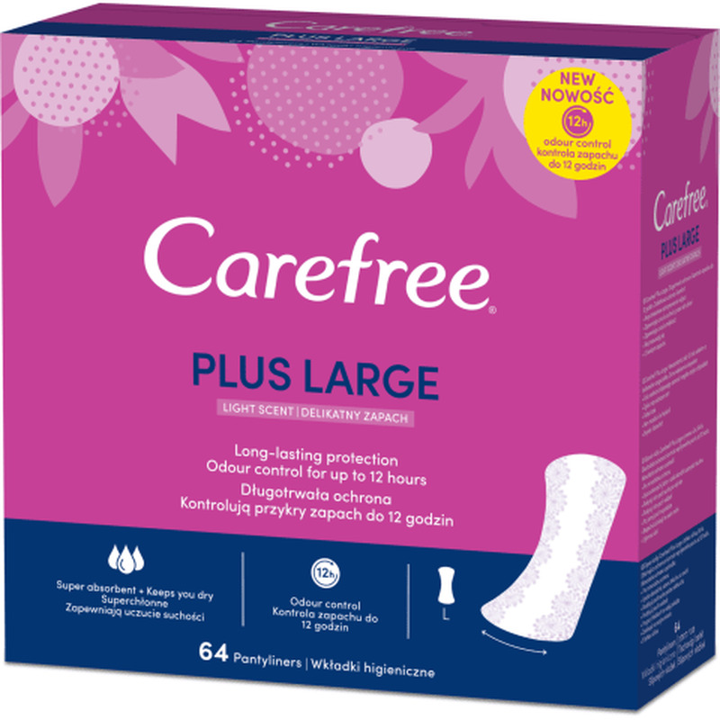 Pesukaitsmed Carefree Plus Large Light Scent 64tk