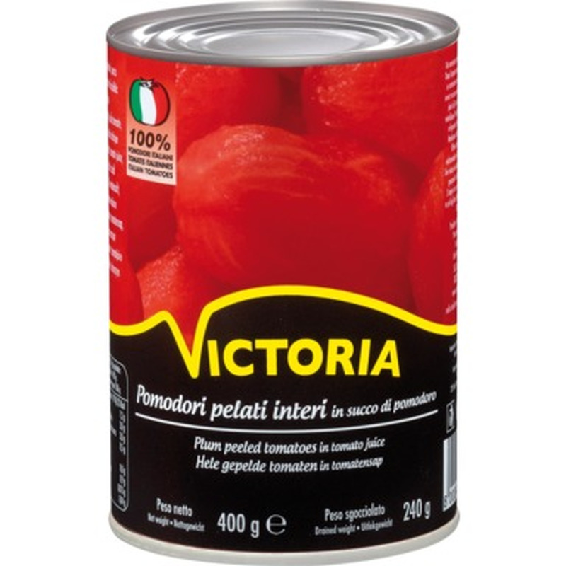 VICTORIA Kooritud tomatid 400g (plekkpurk)