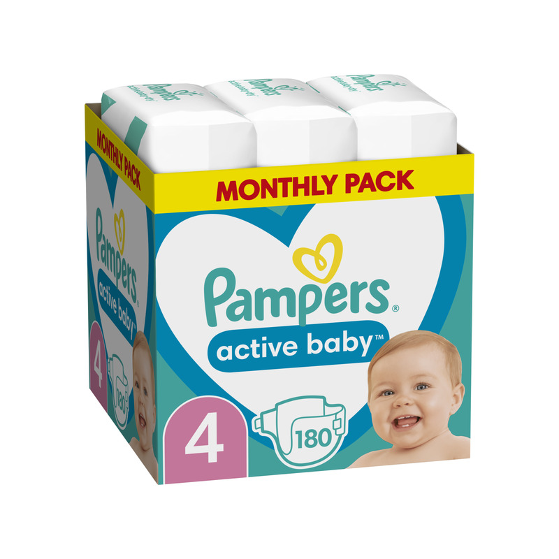 Pampers Active Baby Mähkmed, Suurus 4, 180 Mähet, 9 kg-14 kg