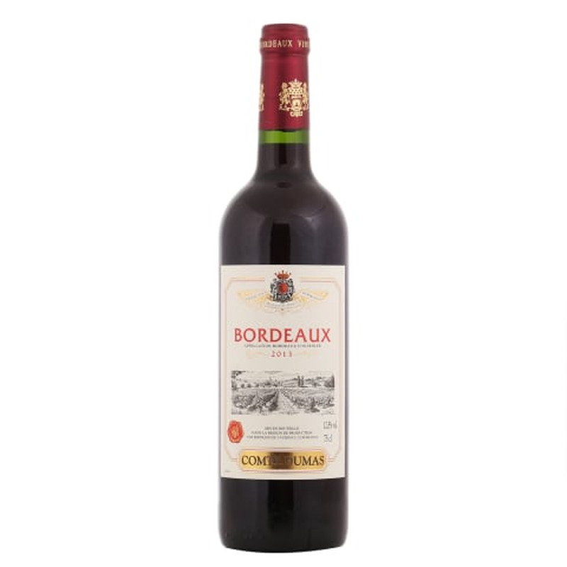 Kaitstud päritolunimetusega vein Comte Dumas Bordeaux 0,75l