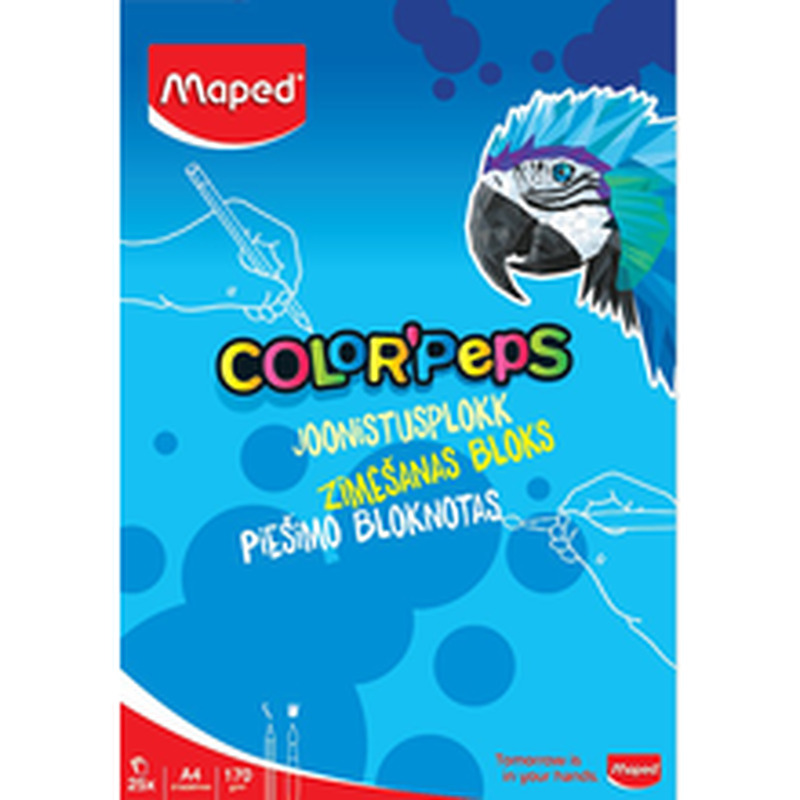 Joonistusplokk A4 ColorPeps, MAPED, 25 lehte