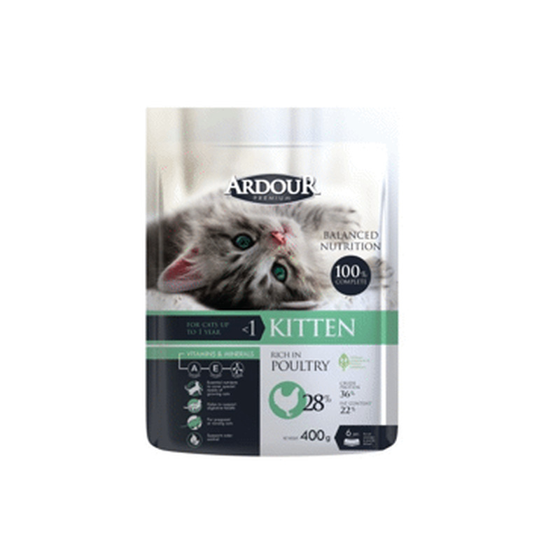 Kuiv kassitoit ARDOUR linnul 400g kitten