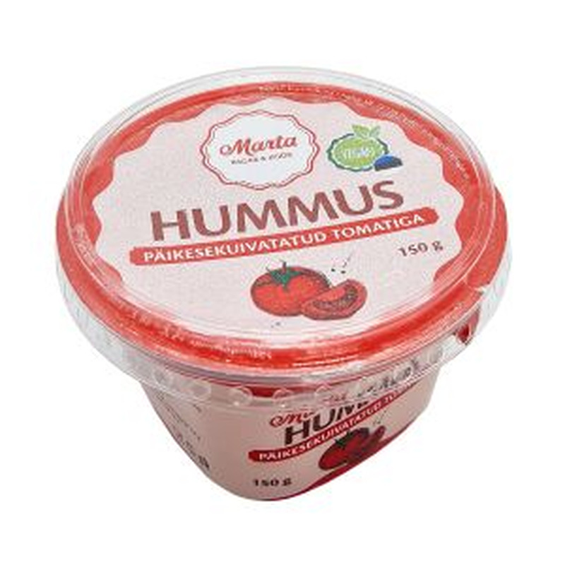 Hummus päiksekuivatatud tomatiga, MARTA KULINAARIA, 150 g