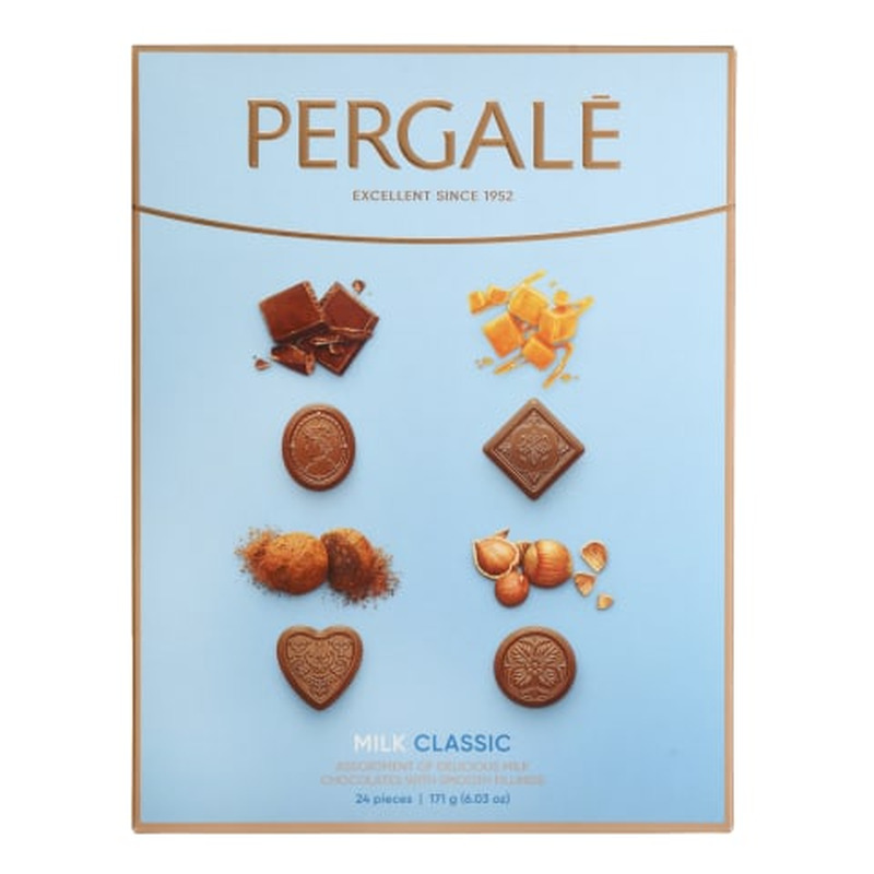 Šokolaadikompvekkide assortii piimašokolaadiga Classic Pergale 171g