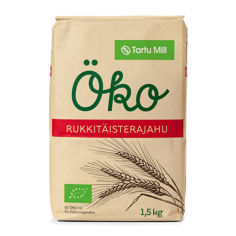 Rukkitäisterajahu Öko, TARTU MILL, 1,5 kg