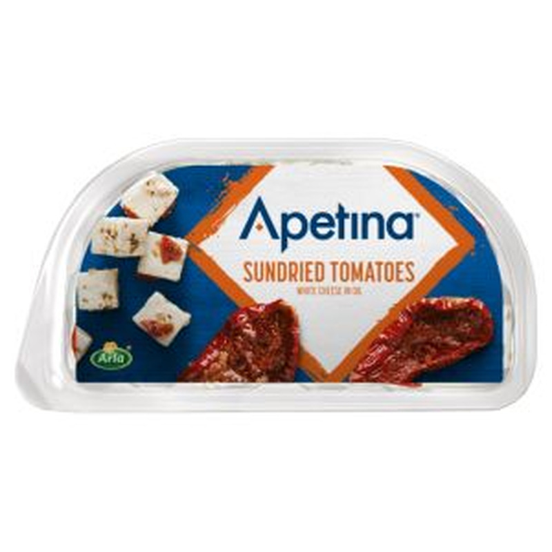 Valge juust päikesekuivatatud tomatitega, APETINA, 100 g