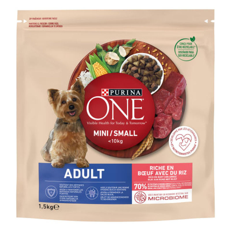 Veiselihaga rikastatud kuivtoit koertele Purina One Mini/Small Adult 1,5kg