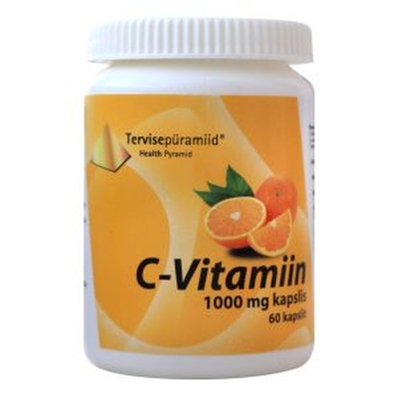 C-Vitamiin 1000mg kapslid N60, TERVISEPÜRAMIID, 74 g