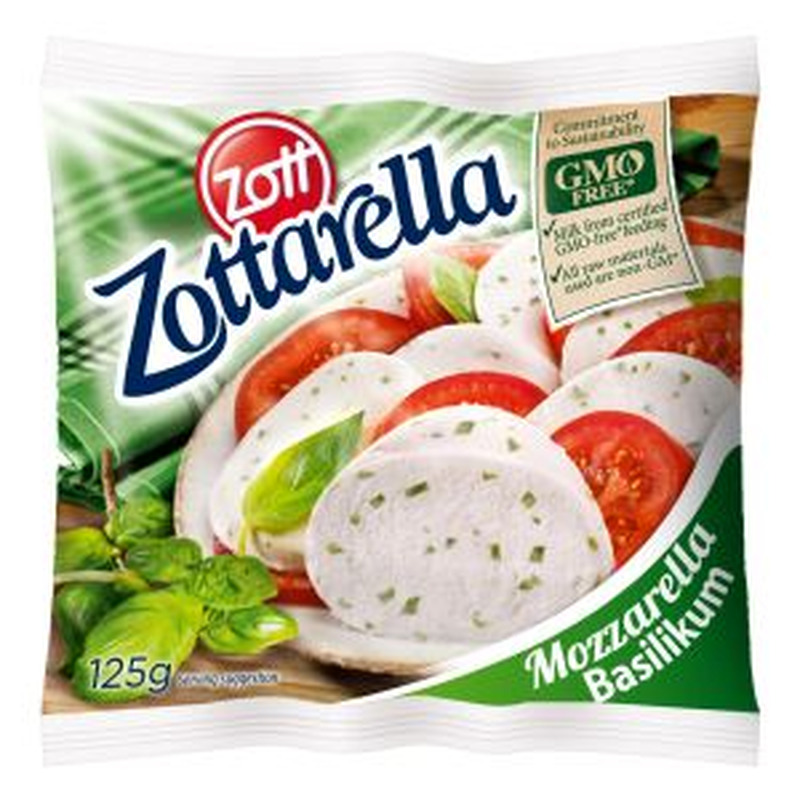 Zott Zotarella mozzarella juust basiilikuga 125g