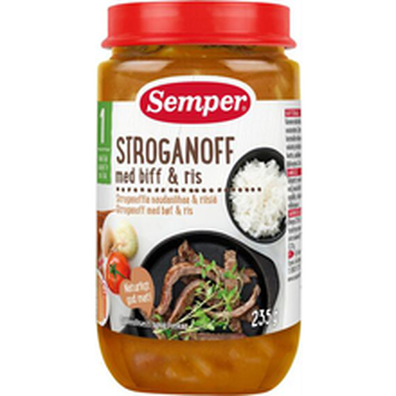 Semper strooganov riisiga 235 g, alates 1-eluaastast