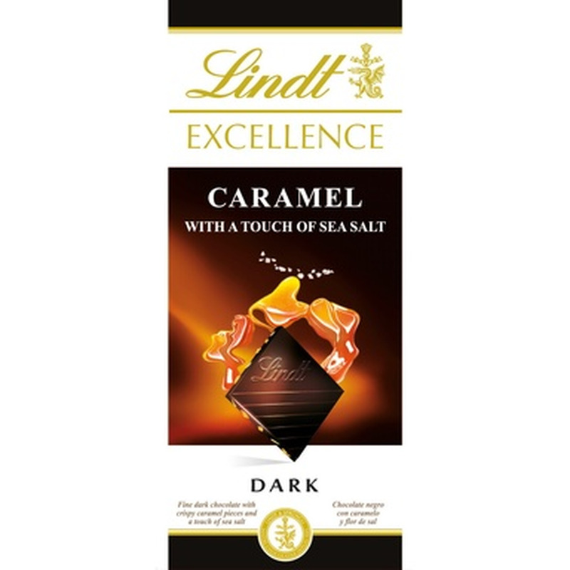 LINDT Excellence tume šokolaad karamelli ja meresoolaga 100g