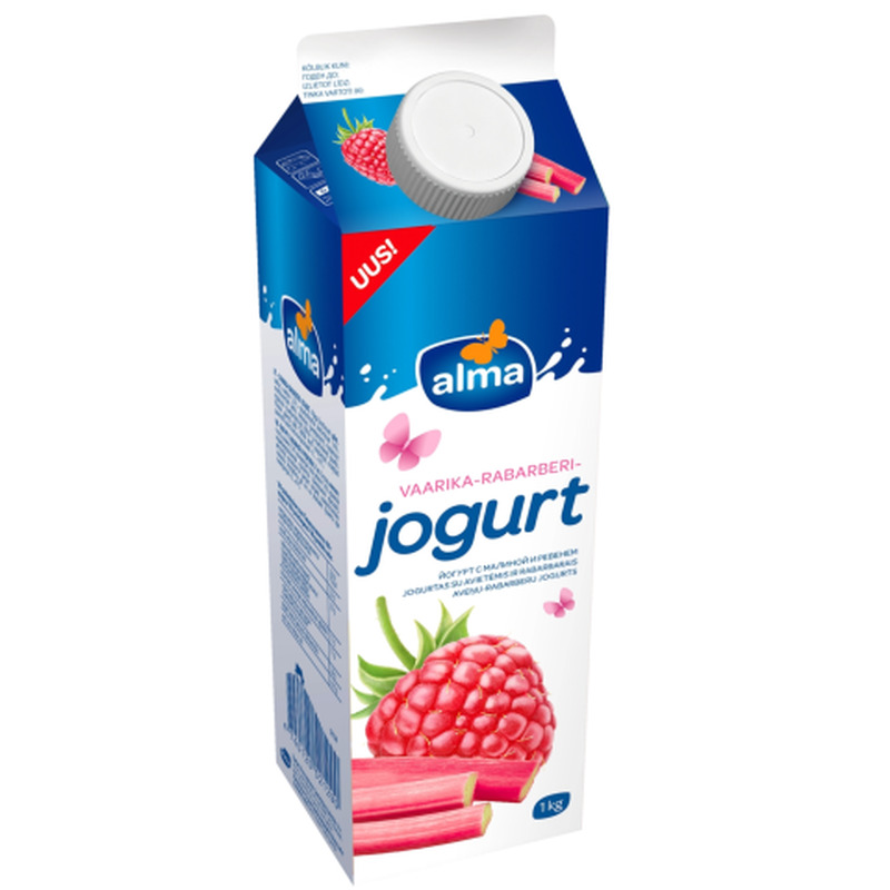 Jogurt vaarika-rabarberi, ALMA, 1 kg