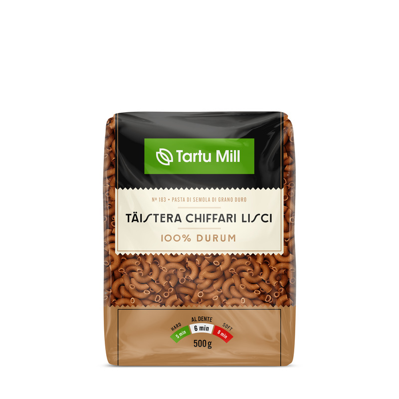 Pasta täistera Chiffari Lisci, TARTU MILL, 500 g