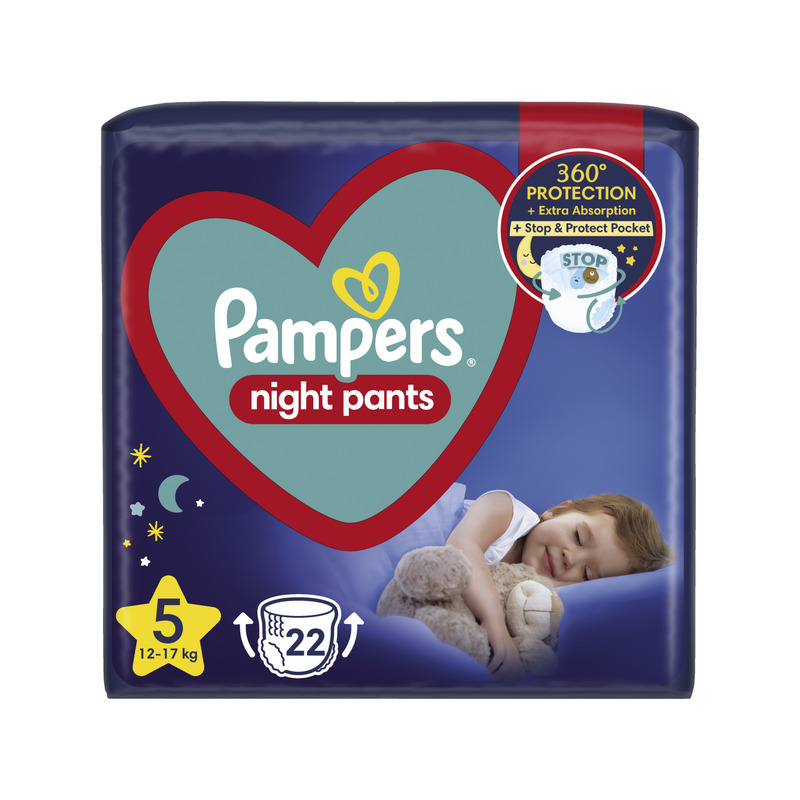 KAST 4 tk! Pampers Night Pants Püksmähkmed, Suurus 5, 22 Mähet, 12kg-17kg