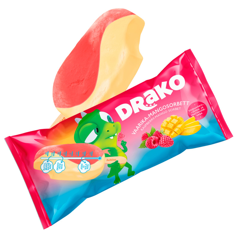 Vaarika-mangosorbett Drako, BALBIINO, 90 g