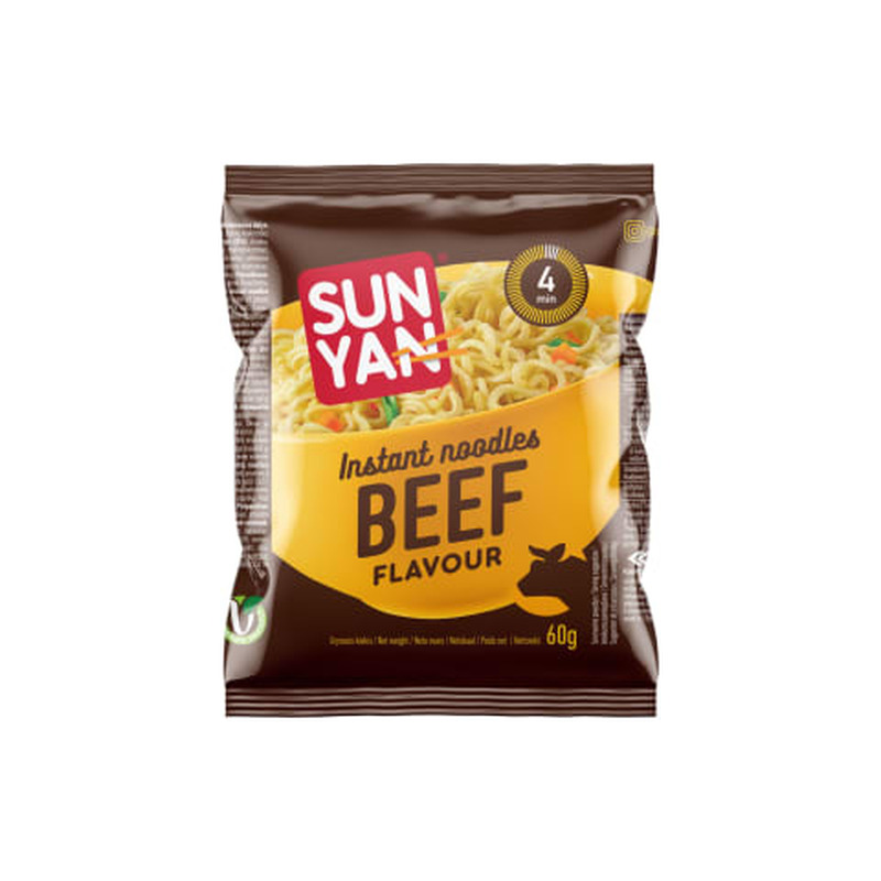 Kiirnuudlid veiselihamaitselised, SUN YAN, 60 g