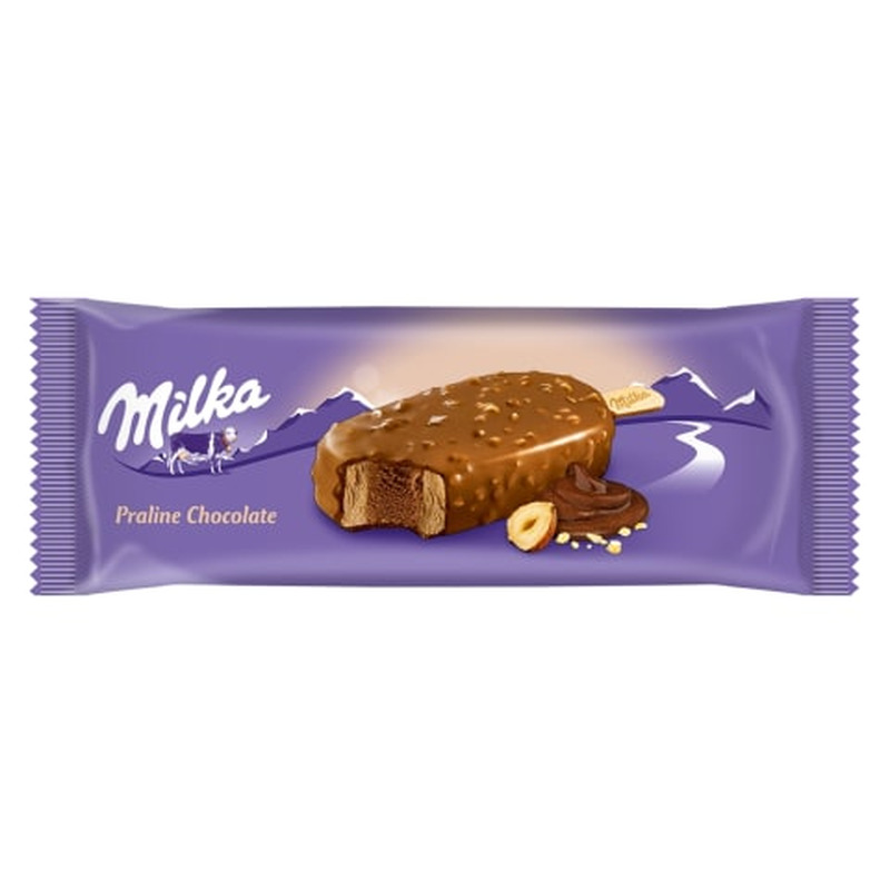 Jäätis sarapuupähkli-piimašokolaadi, MILKA, 67 g