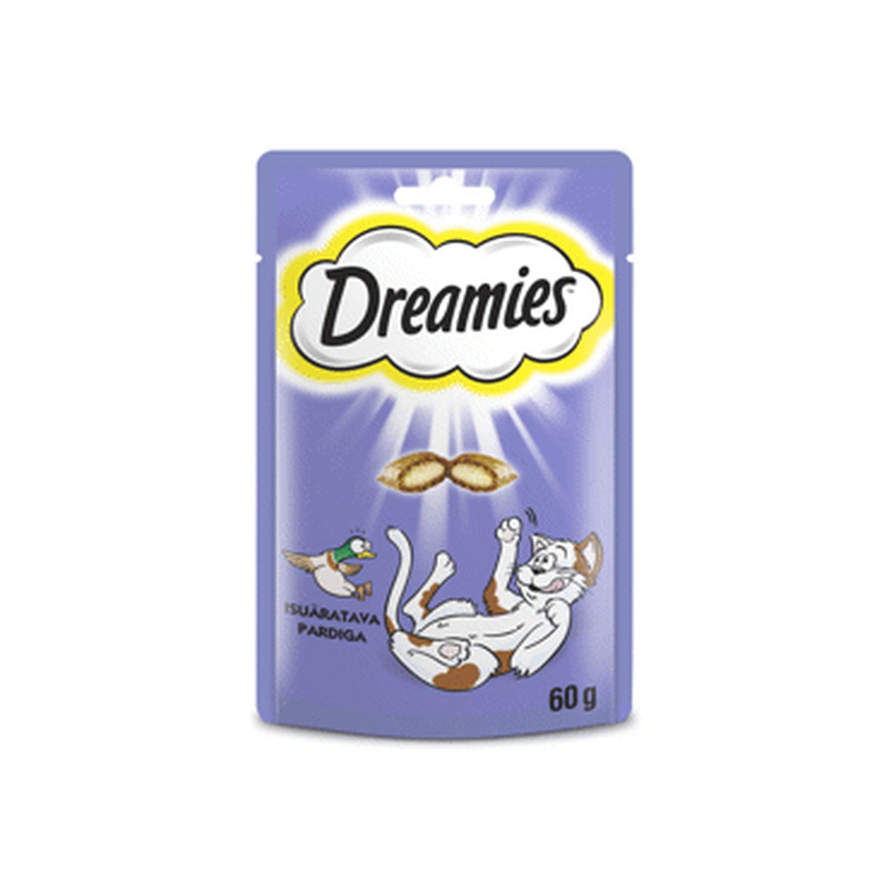 Suupiste kassidele DREAMIES pardilih.60g