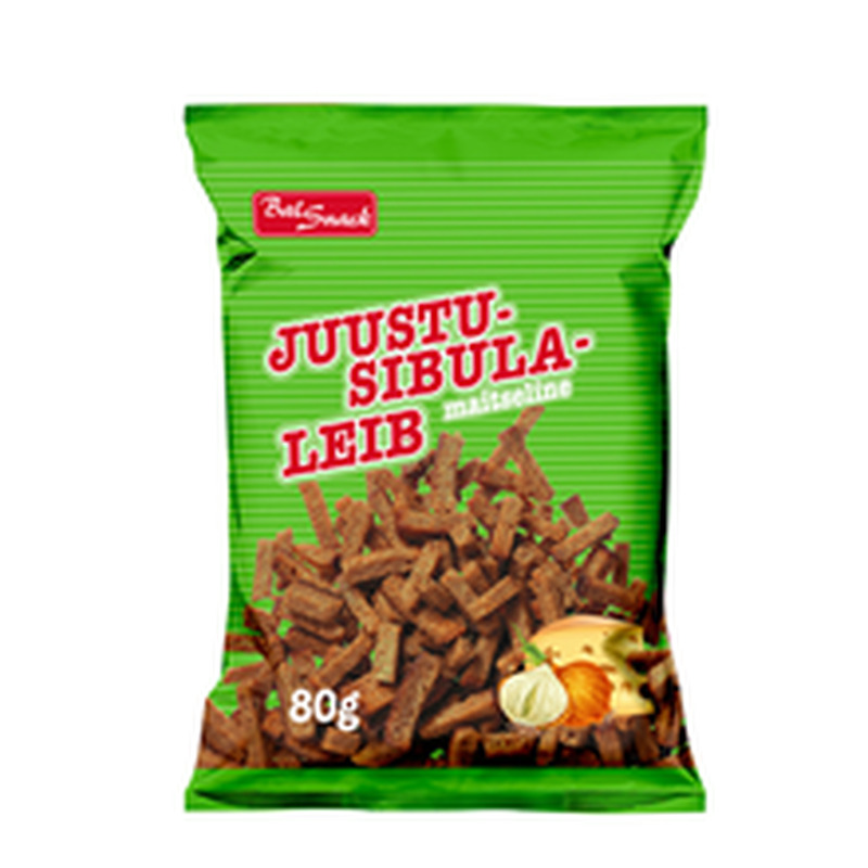 Balsnack juustu-sibulamaitselised leivad 80 g