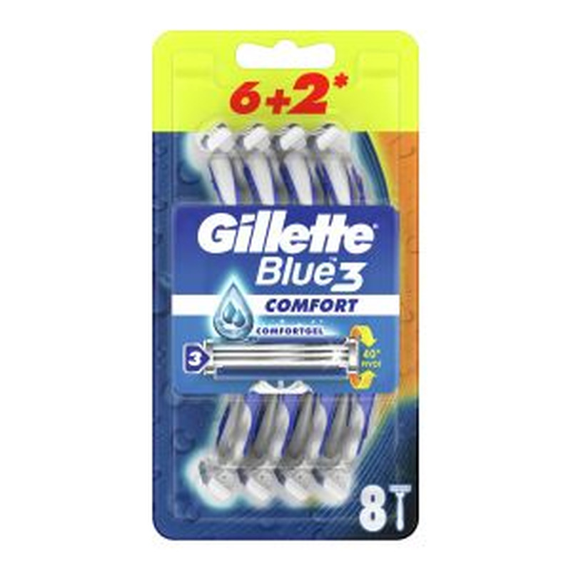 Raseerija Blue3 Comfort, GILLETTE, 8 tk