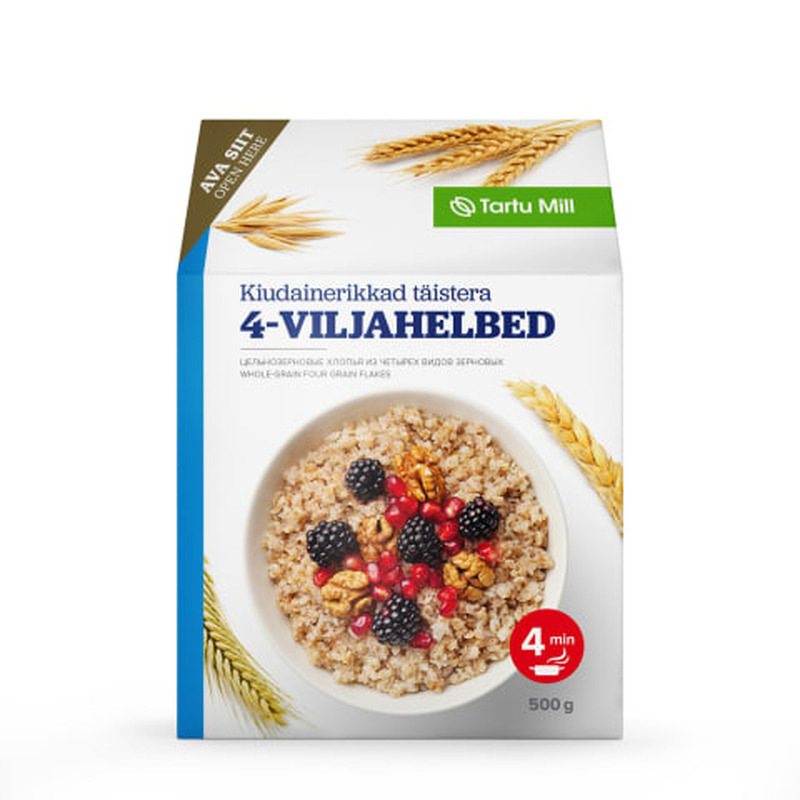 Neljaviljahelbed täistera Tartu Mill 500g