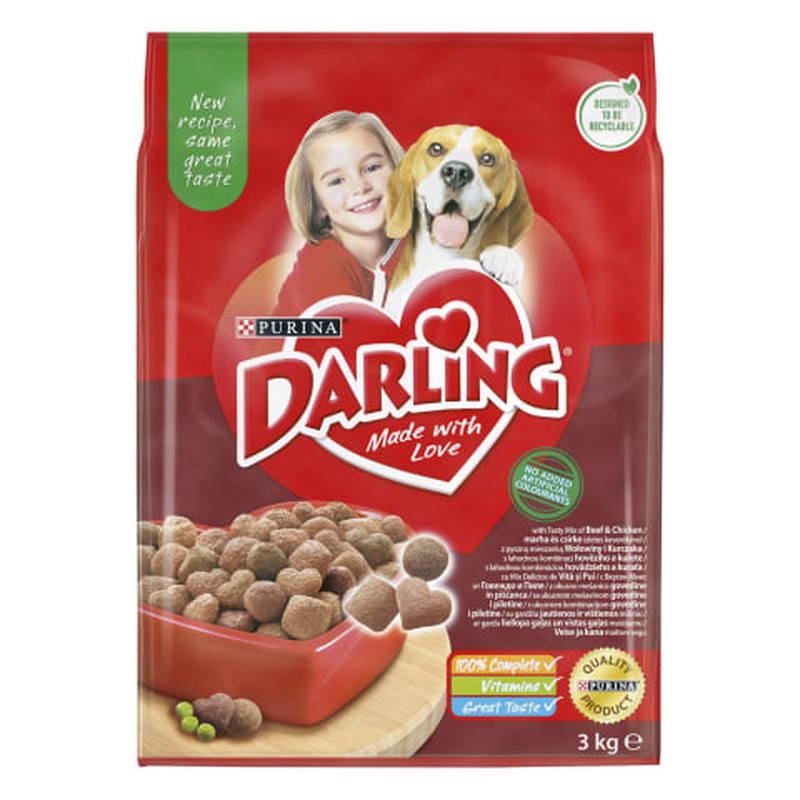 Koerasööt liha-juurvilja kuiv Purina Darling 3kg