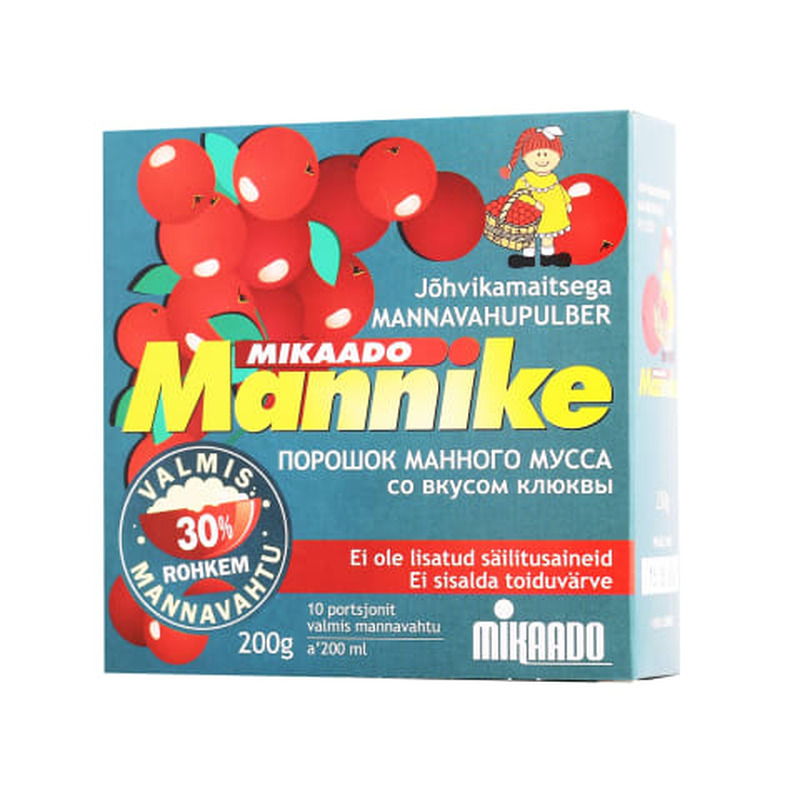 Mannavahupulber jõhvikamaitseline Mikaado Mannike 200g