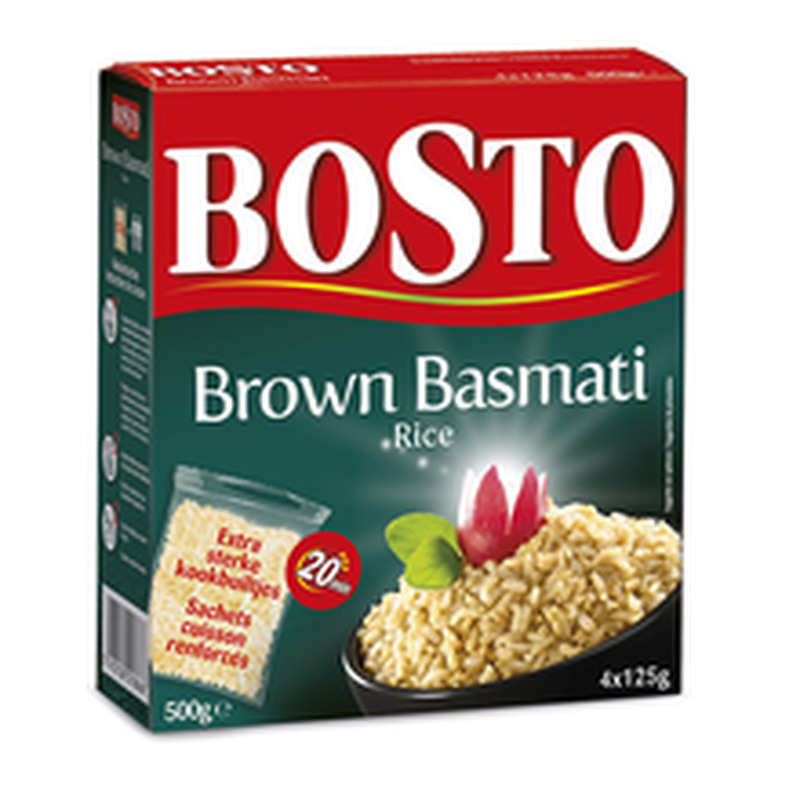 Pruun Basmati riis 4x125g, BOSTO, 500 g