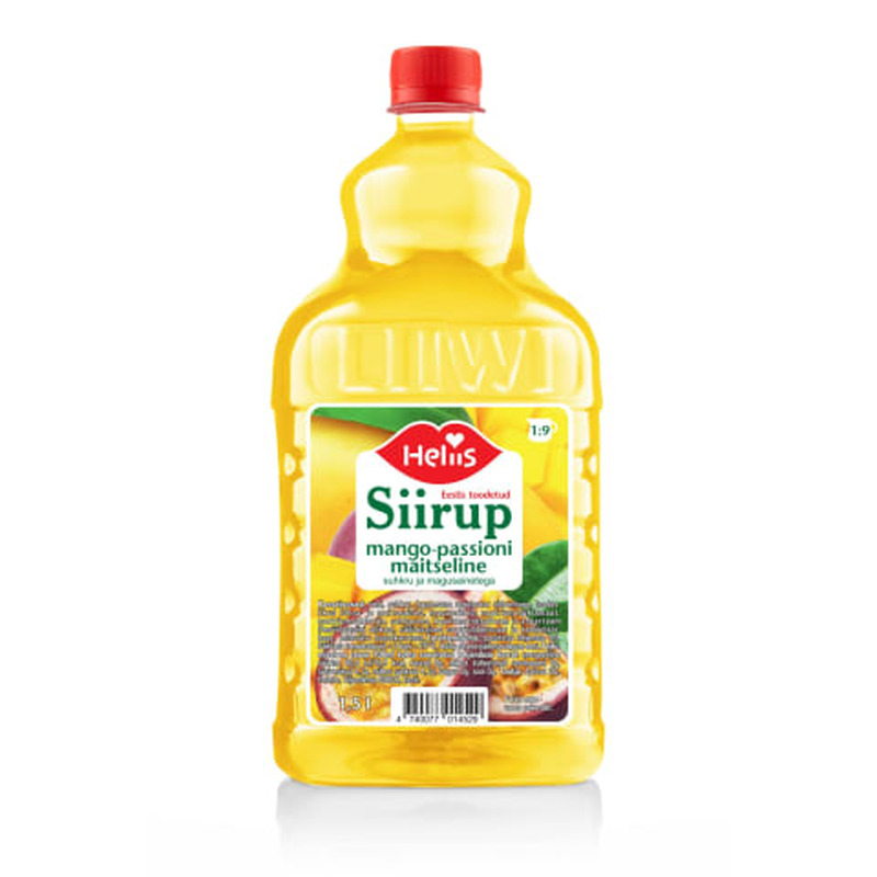 Siirup mango-passionimaitseline Heliis magusainetega 1,5l