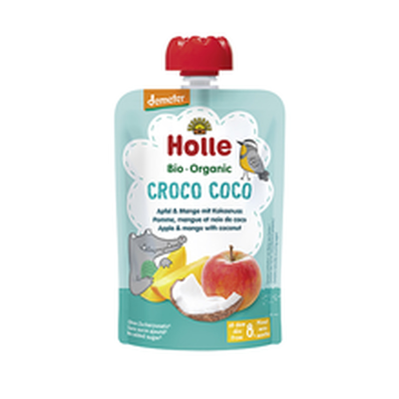 Õuna-mangopüree kookosega (Croco Coco) 8+, HOLLE, 100 g