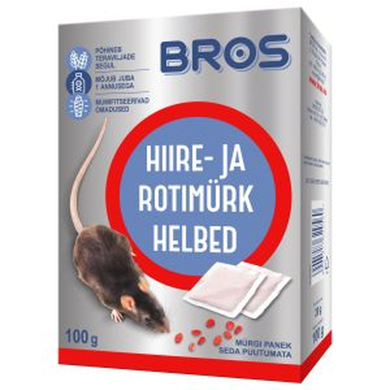 Hiire- ja rotimürk helbed, BROS, 100 g