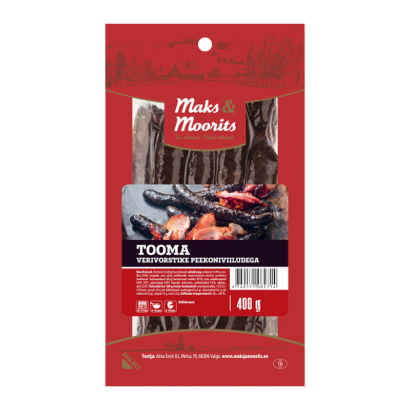 Tooma verivorstikesed peekoniviiludega, MAKS&MOORITS, 400 g