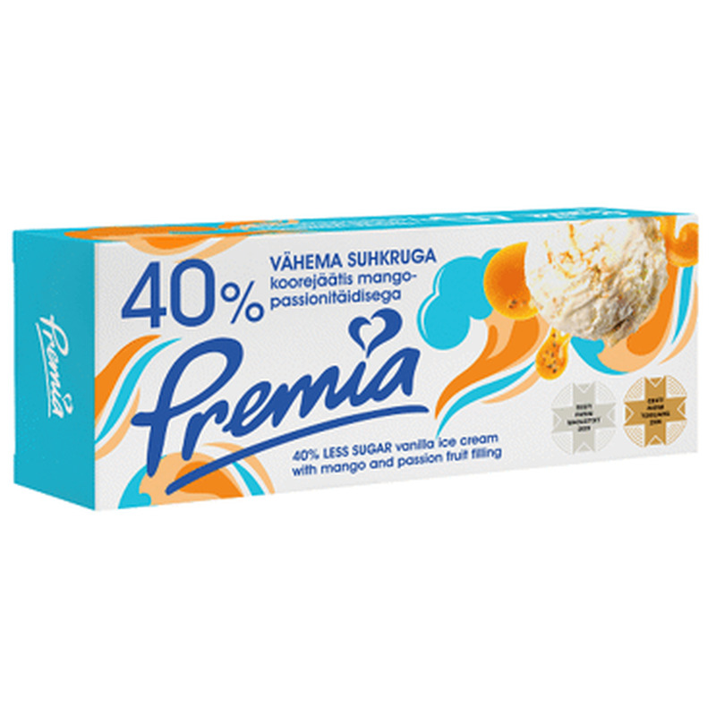 Koorejäätis 40% mango&pass.PREMIA, 480g