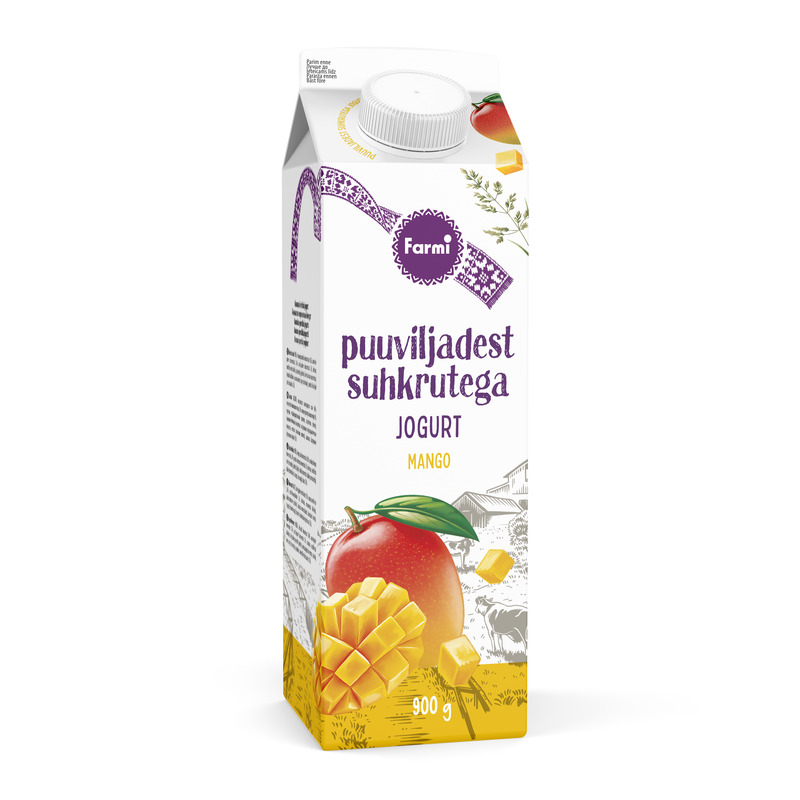 Jogurt mango puuviljasuhkruga, FARMI, 900 g