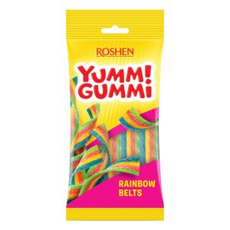 Kummikommid Yummi Gummi Sour Belts, ROHSEN, 70 g