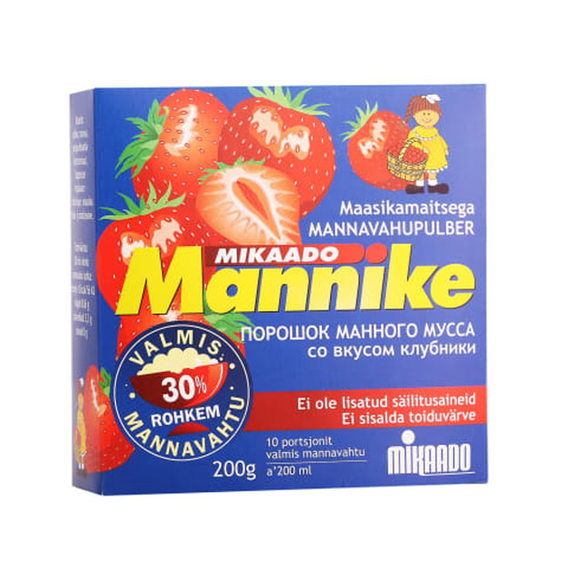 Mannavahupulber maasikamaitseline Mikaado Mannike 200g