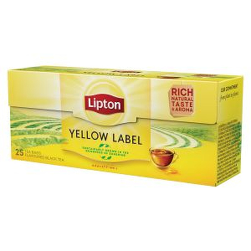 Must tee Yellow Label niidiga kotis 25pk, LIPTON, 50 g