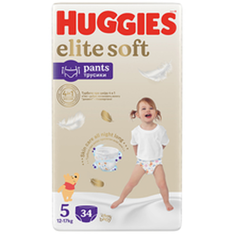 Püksmähkmed Elite Soft 5, HUGGIES, 12-17kg/34tk