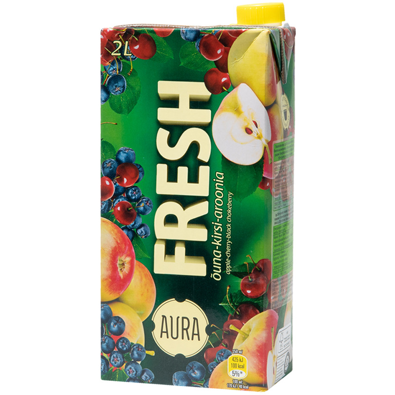 Kirsi, õuna, aroonia mahlajook, AURA FRESH, 2 L