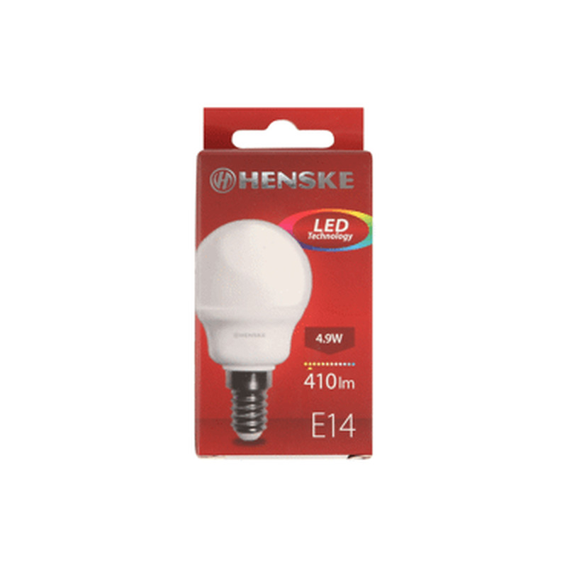 LED pirn G45 4,9W E14 430lm HENSKE