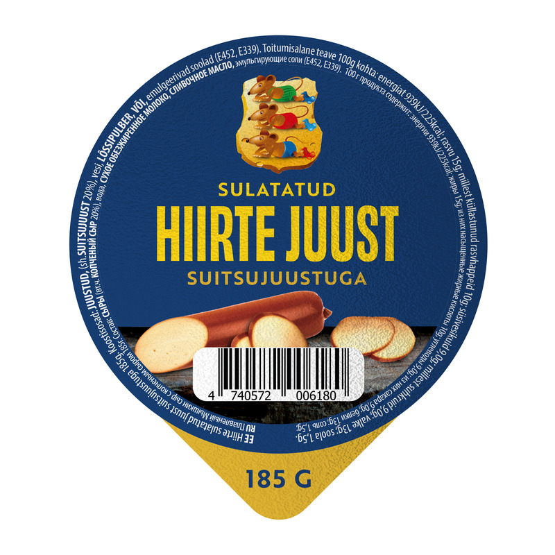 Sulatatud juust suitsujuustuga, HIIRTE JUUST, 185 g